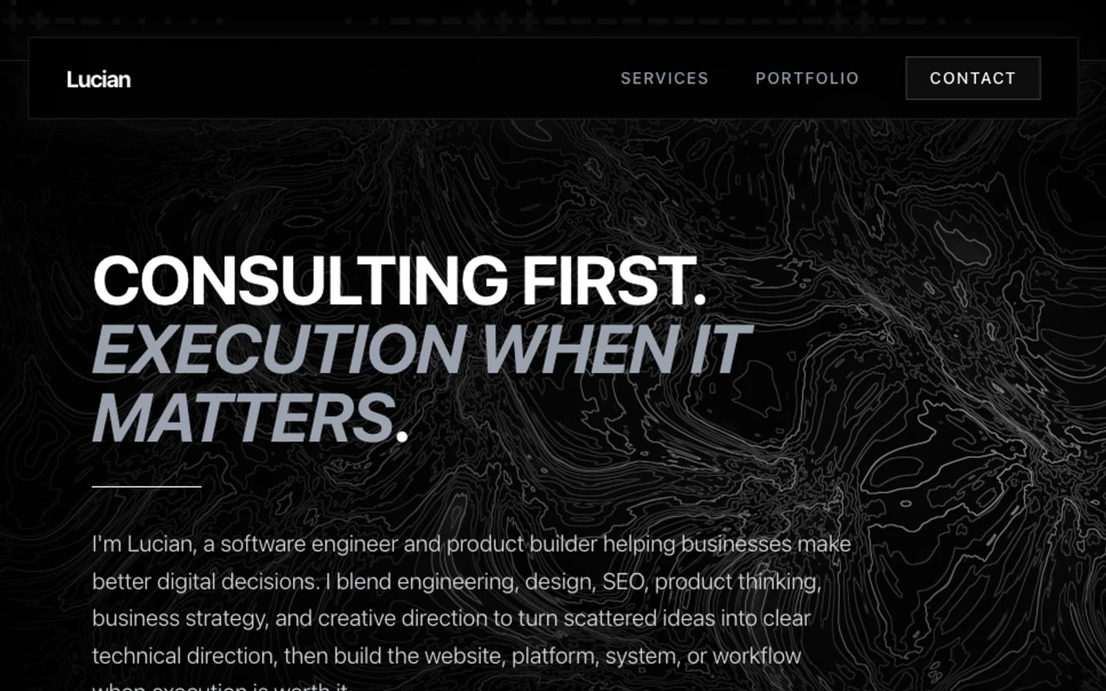 Lucian Builds Service positioning section